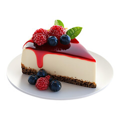 piece of cheesecake with berries