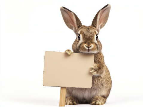 Osterhase mit Schild, Ostermotiv