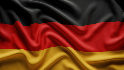 Fototapeta premium Close-Up of Germany Flag with Realistic Fabric Texture and Light Reflection