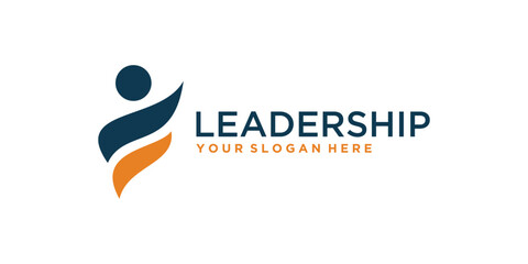 Leadership logo design, people logo concept icon