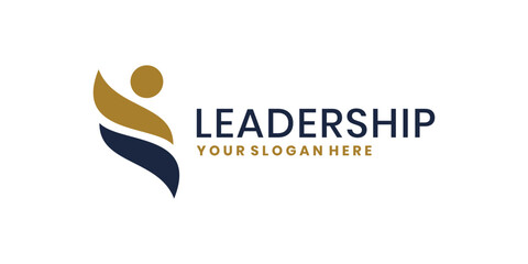 Leadership logo design, people logo concept icon