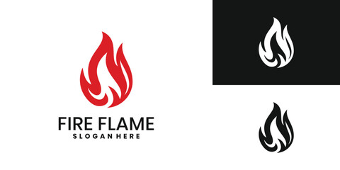 Fire flame logo design vector template