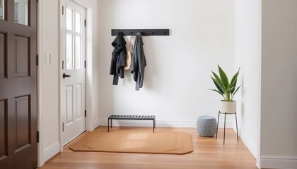 Modern Entryway Design: Minimalist Hallway Decor with Functional Elements