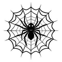 Fototapeta premium Halloween Spider Web Silhouette Vector High-Quality Black Illustration on Transparent Background