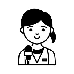 hand-drawn journalist illustration