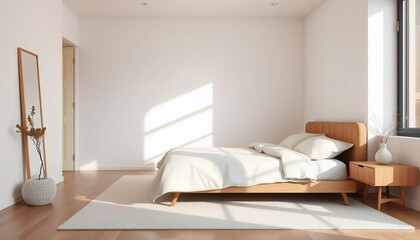 Minimalist Bedroom Interior Design: A Serene Space with Sunlight