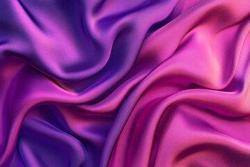 Obraz premium Abstract Magenta and Purple Silk Fabric with Flowing Waves and Smooth Velvet Texture