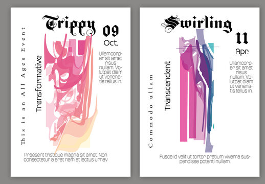 Flyer A4 with Abstract Shuttered Glass Shape Simple on White Background