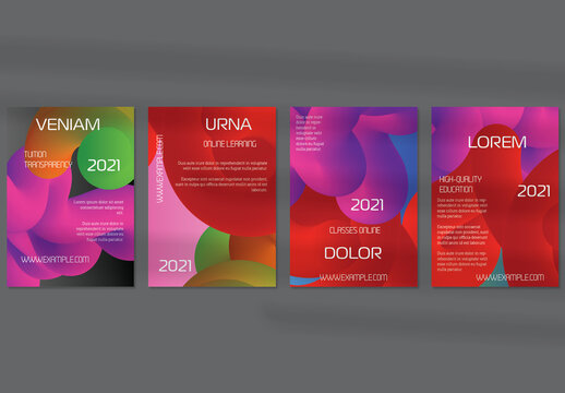 Flyer Layout with Futuristic Wavy Gradient Cloud Shape