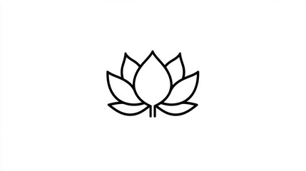 Simple Lotus Outline Design