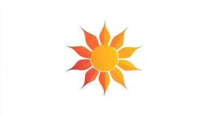 Naklejka premium Sun logo design on white background