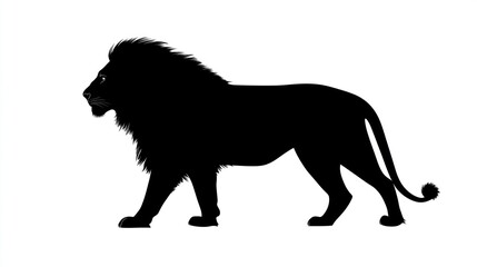 Obraz premium Black Lion Silhouette Profile
