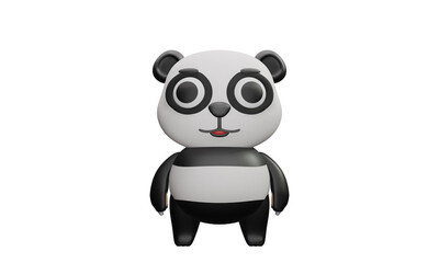 3d panda bear with a blank sign ©  Thirawat Chanhem
