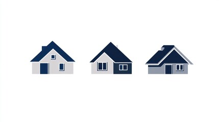 House Icons, Variations, White Background