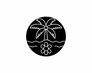 creative details Beach Resort Icon vector illustration