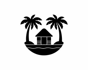 creative details Beach Resort Icon vector illustration