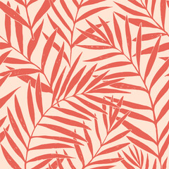 Seamless vector pattern palm dypsis leaves. Summer palm leaves tropical fabric design. Dypsis lutescens seamless pattern. Vector endless illustration.