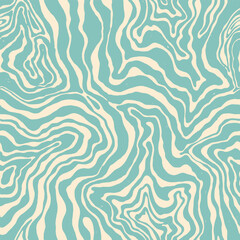 Wavy swirl vector seamless pattern Hand drawn 1970 vector illustration. Sixties pattern trippy. Groovy hippy style.