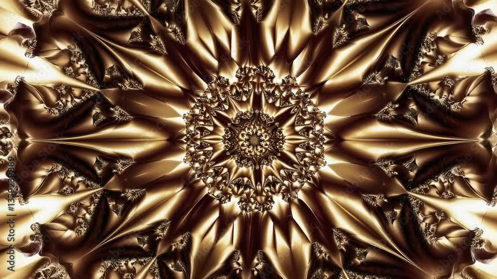 Poster mesmerizing kaleidoscope of metallic symmetry reflecting ornate abstract patterns
