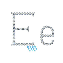 English letter (uppercase and lowercase) from luxury gemstone alphabet isolated on white background