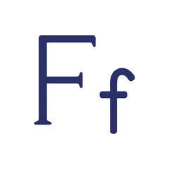 English letter (uppercase and lowercase) isolated on white background