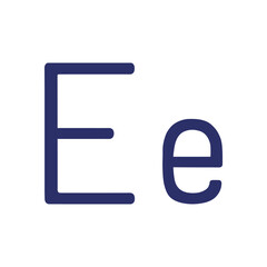 English letter (uppercase and lowercase) isolated on white background