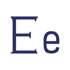 English letter (uppercase and lowercase) isolated on white background