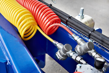 Plastic spiral hoses pneumatic and valves
