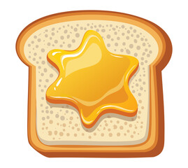 Slice bread withhoney topping - Vector Illustration