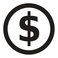 Dollar money coin icon. Flat illustration of dollar money coin vector icon for web design. Money icon. Dollar icon