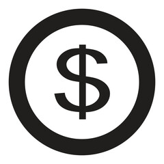 Dollar money coin icon. Flat illustration of dollar money coin vector icon for web design. Money icon. Dollar icon