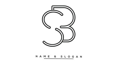SB, BS Abstract Letters Logo Monogram