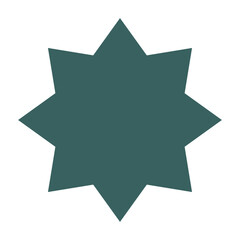 Islamic geometric shapes and ornamental frame icon