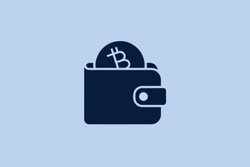 Digital wallet and cryptocurrency icon, finance concept