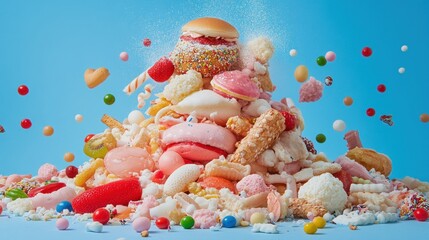 A Mountain of Sweetness: A Colorful Cascade of Sugary Delights