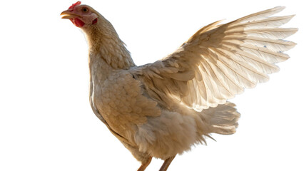 Fototapeta premium Full body chicken hen standing isolated transparent background