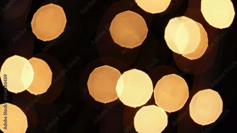 Poster glistening bokeh light array creating mesmerizing dance of golden orbs