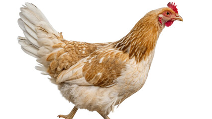 Fototapeta premium Full body chicken hen standing isolated transparent background