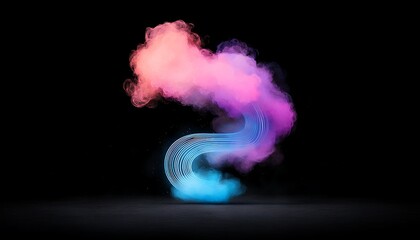 Abstract swirling smoke for dark background.