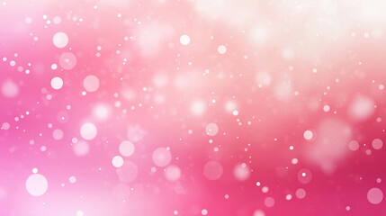 Pink background with blurred lights, white snowflakes, pastel colors