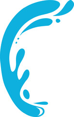 Fototapeta premium Water splash silhouette. Cartoon liquid water drops, flows and waves, black aqua splashes flat vector illustration icon. Water splash silhouettes on white backbround
