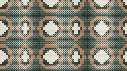 A vintage knitted fabric texture with a seamless heart pattern