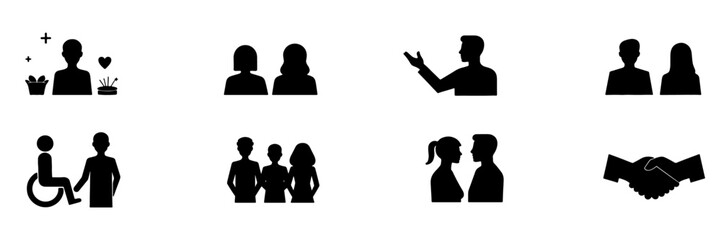  Diversity & Inclusion Silhouette Icon Set