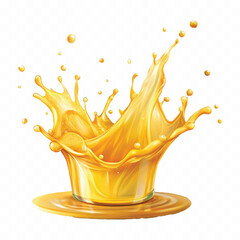 realistic 3d splash of mango or orange juice isolated on white background