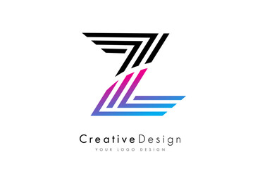 Letter Z logo icon vector made of lines. Creative Z Design alphabet lettering