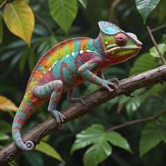 Obraz premium Chameleon in Tropical Jungle