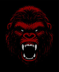 angry gorilla face - grunge style (artwork 1) © mr.mmz