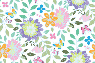 seamless pattern with flowers
