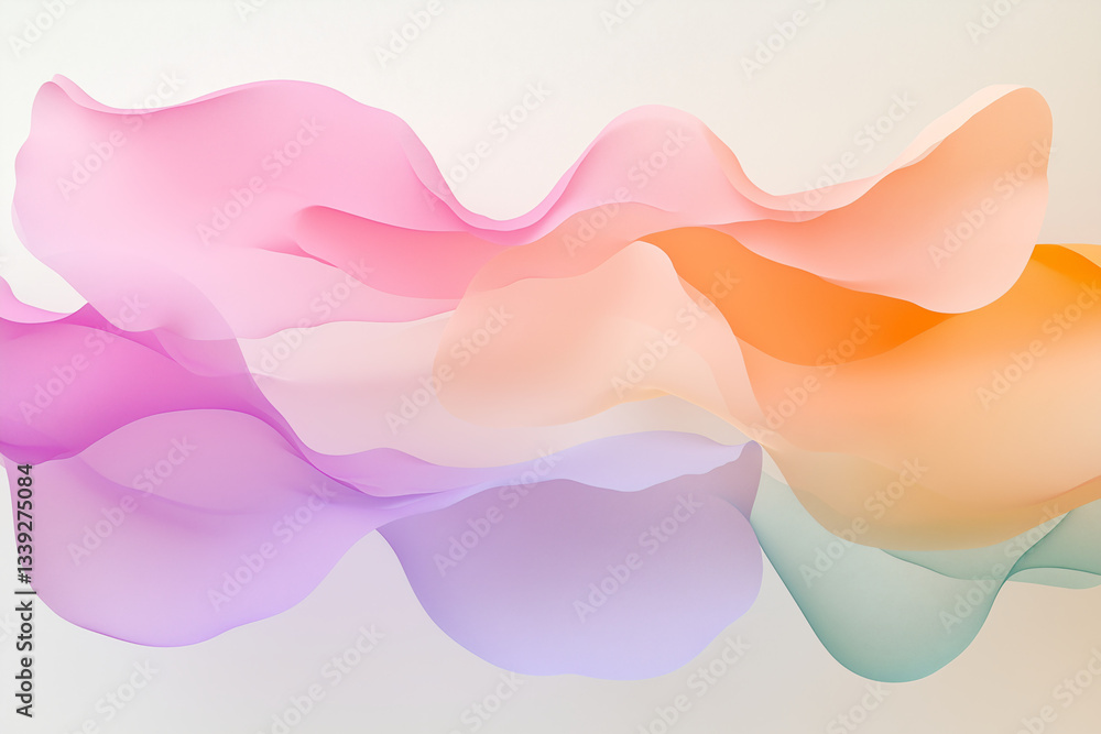Aufkleber colorful flowing fabric: a mesmerizing display of vibrant colors cascading and blending together, cr