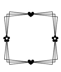 Square frame clip art design on plain white transparent isolated background for card, shirt, hoodie, sweatshirt, apparel, tag, mug, icon, poster or badge